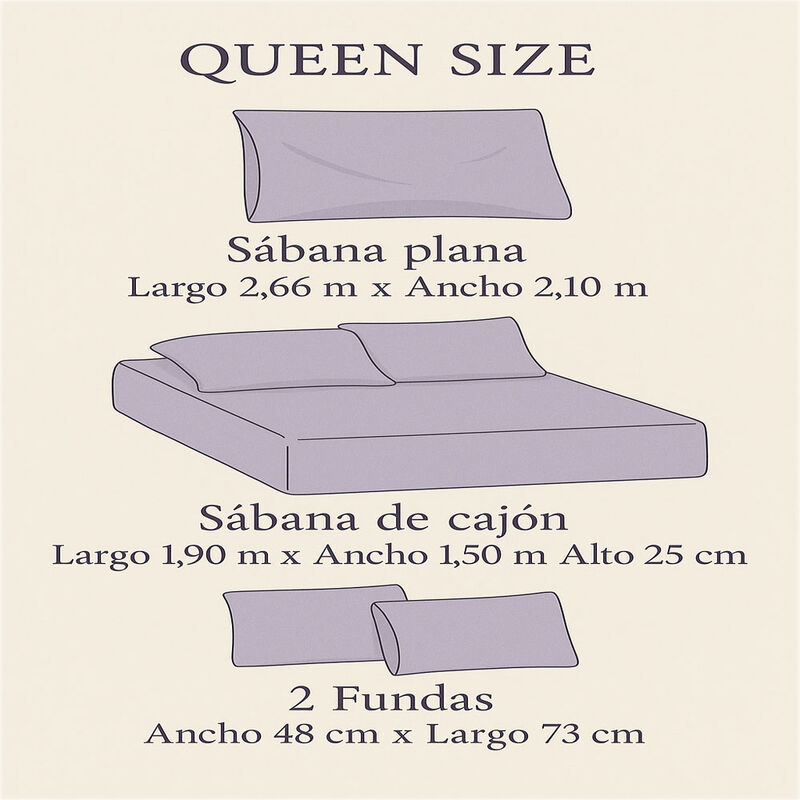 Juego De S&aacute;banas Queen Size 100% Algod&oacute;n Premiu... image number null
