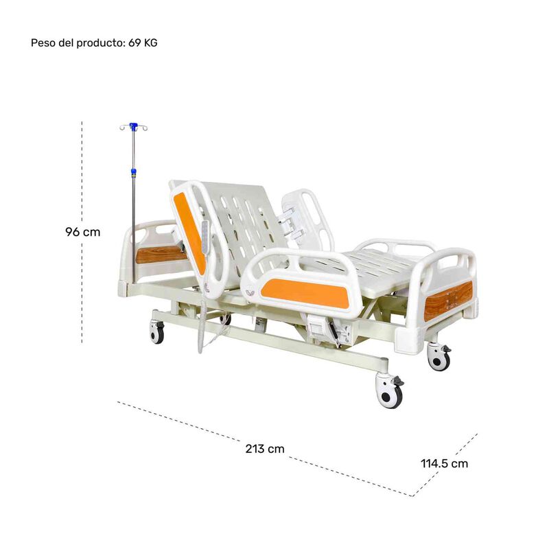 Cama Hospitalaria El&eacute;ctrica 10 Funciones Colch&oacute;... image number null