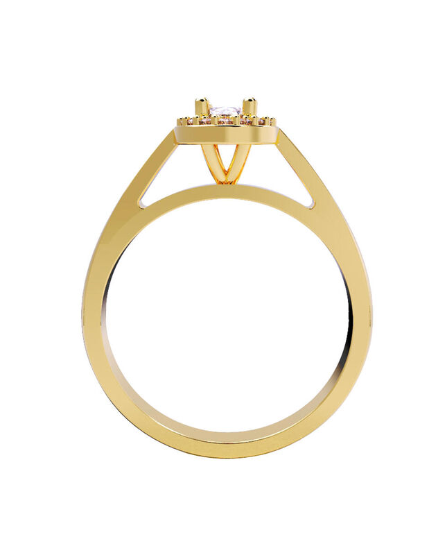 Anillo de Compromiso en Oro de 14K con Circonia... image number null