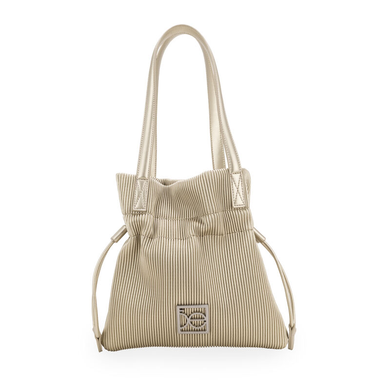 Bolsa Tote Grande Con Jareta Color Oro image number null