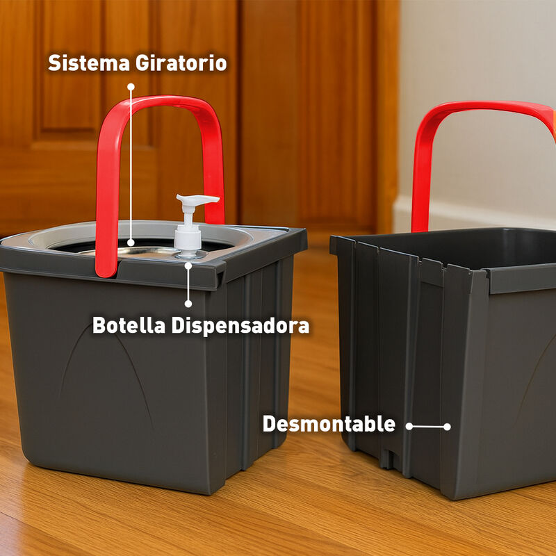 Trapeador con Exprimidor y Cubeta, Mechudo con ... image number null