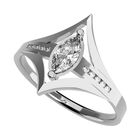 Anillo de Compromiso en Oro Blanco 14K con Circonia -  Talla:6.5/ FJ605-14W-CZ-65