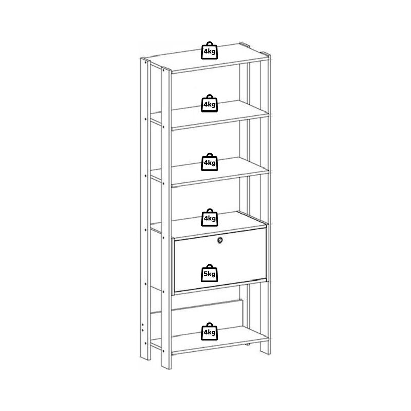 Librero Bertolini Match Blanco image number null