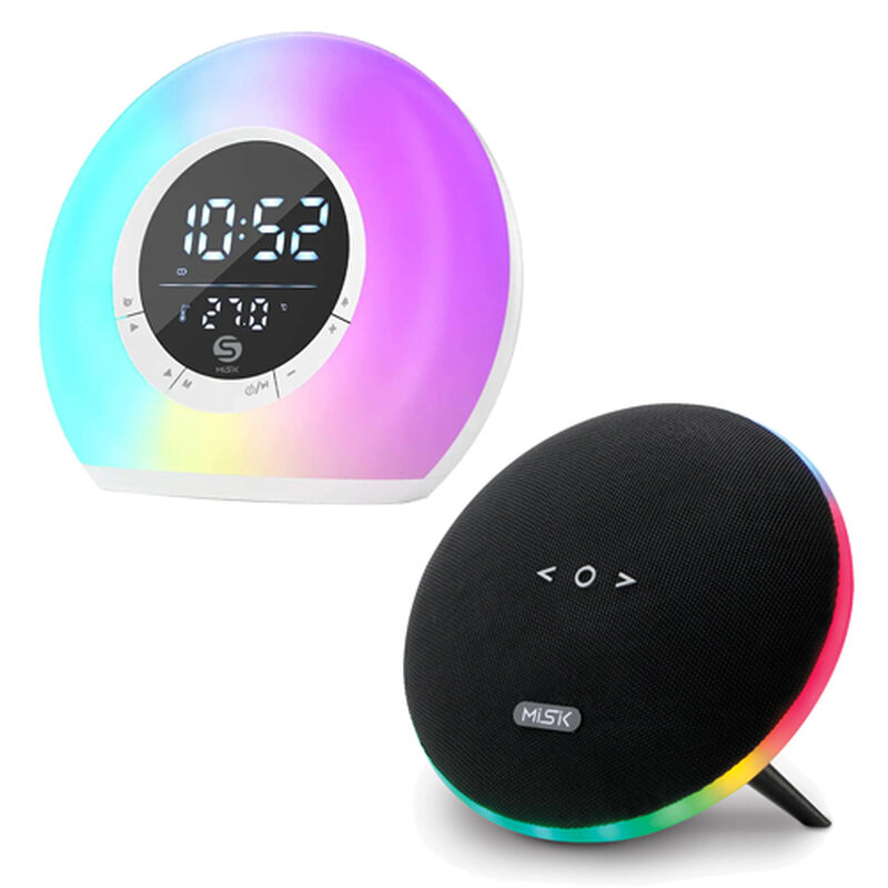Kit 2 Bocinas Misik Bluetooth Luz Led Radio Fm ... image number null