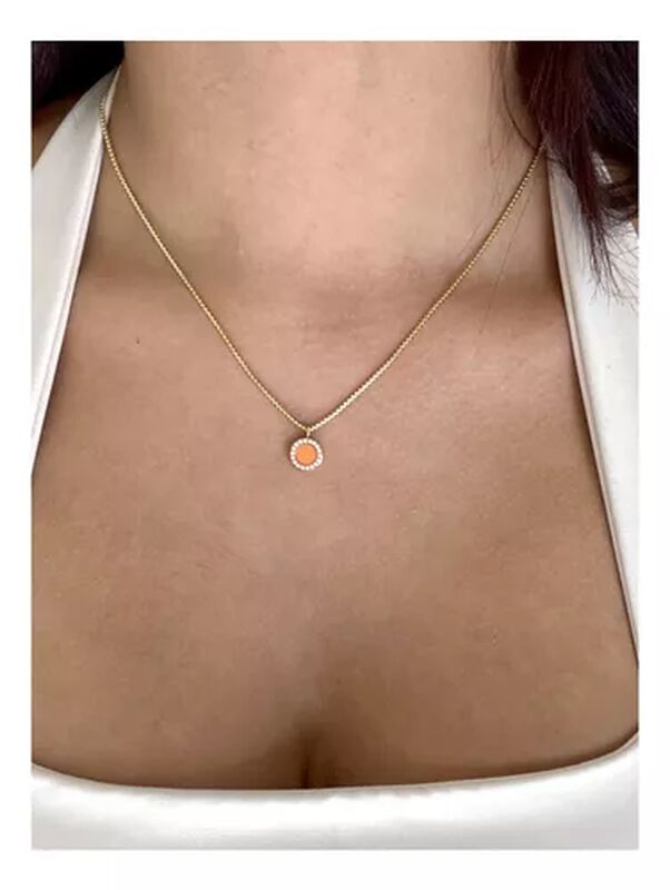 COLLAR OCEAN CADENA CHAPADA EN ORO Y CHARM NARA... image number null