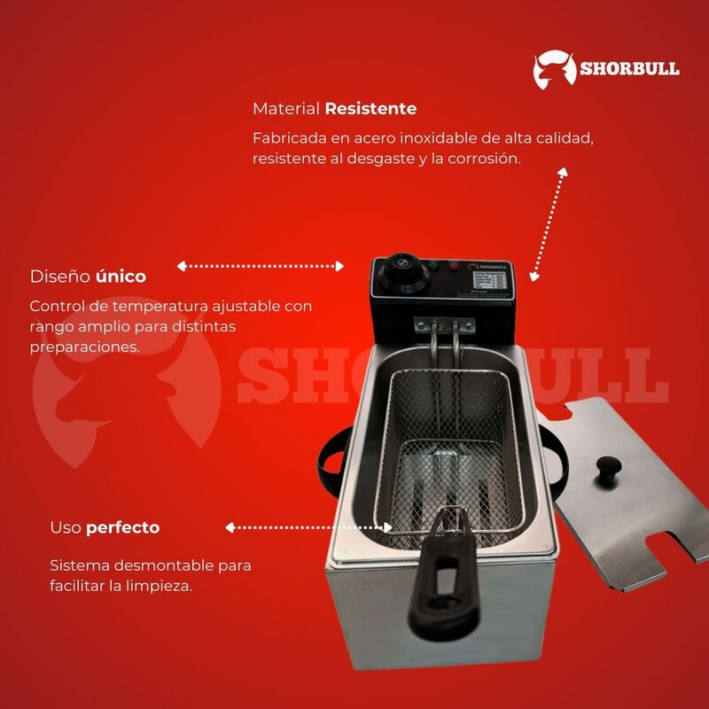 SHORBULL - Freidora  De Aceite, Capacidad De 4L... image number null