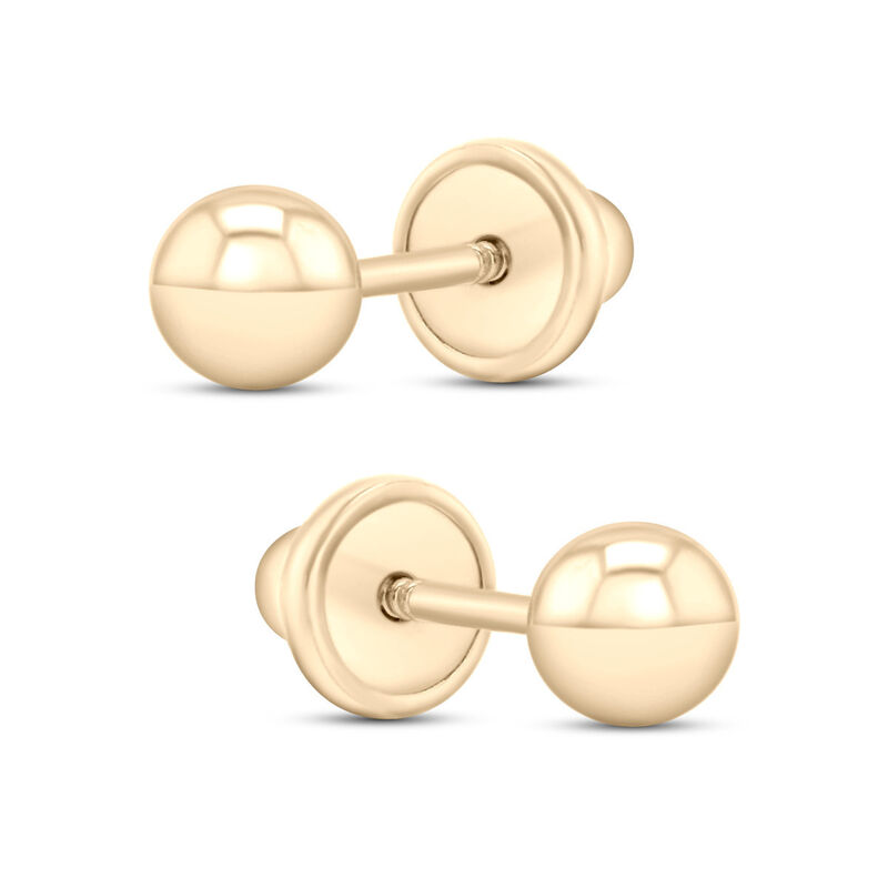 Broqueles De Bola En Oro Amarillo 14K (4 Mm) image number null