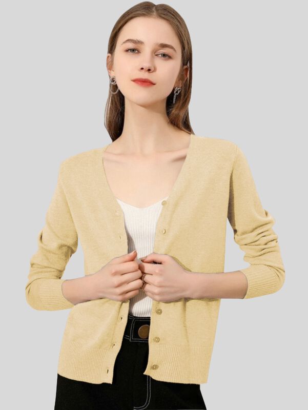 Sueter De Punto Para Mujer Suet-1001 Crema Past... image number null