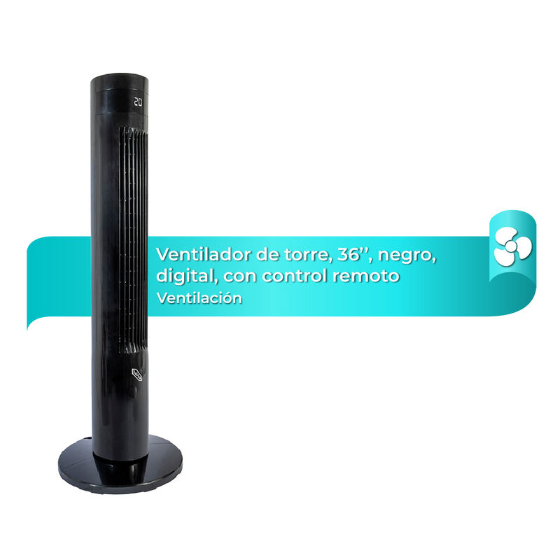 Ventilador de torre 36", digital, con control r... image number null