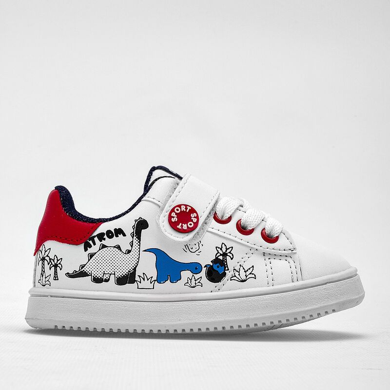 Atrom Tenis Para Preescolar Ni&ntilde;o Blanco Rojo Co... image number null