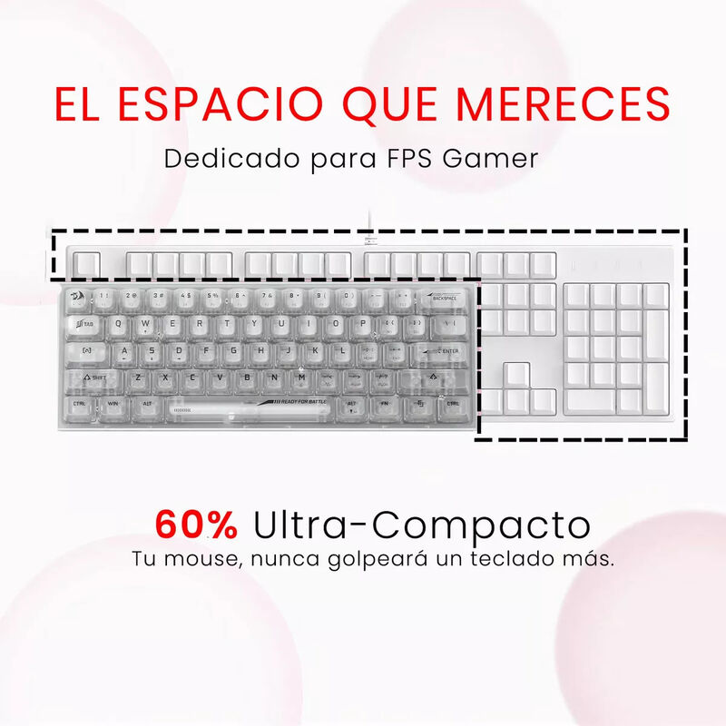 Teclado Gamer Mecánico Transparente con Ilumina... image number null