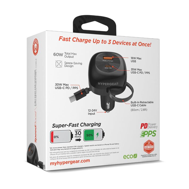 Hypergear Cargador De Auto Speedboost 30w Negro image number null