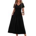 Vestido Ofeefan Negro Midi Fluido Casual Verano