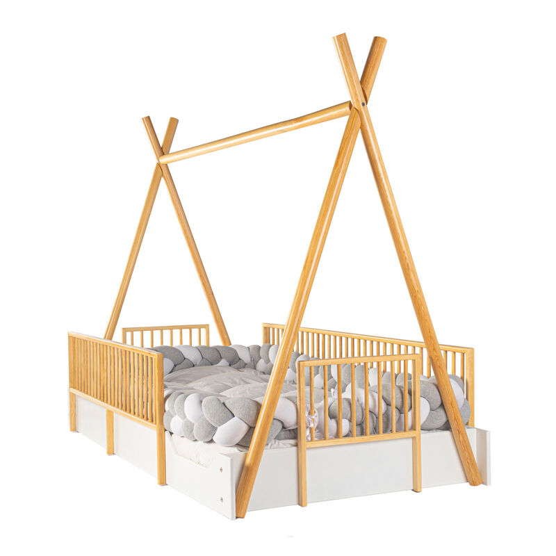 Cama Tipi Montessori de Madera con Barandales R... image number null