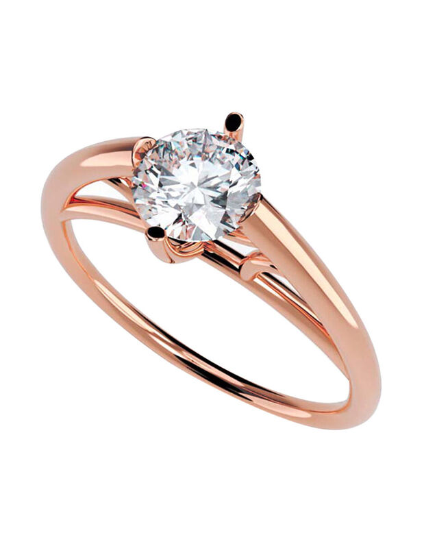 Anillo de Compromiso en Oro Rosa 14K con Circon... image number null