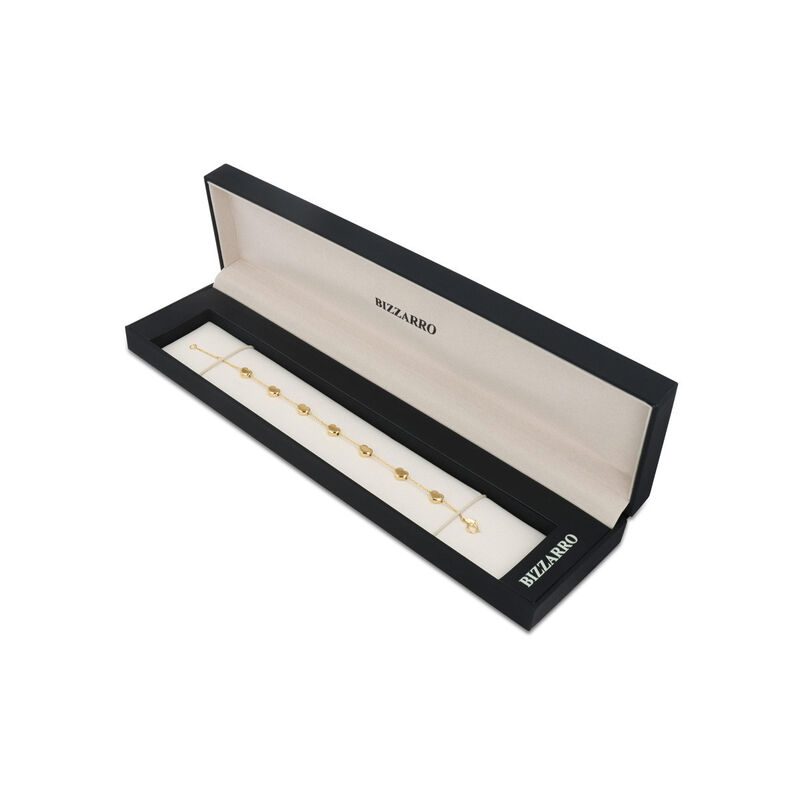 Pulsera De Oro Amarillo 14k Con Corazones-18.5c... image number null