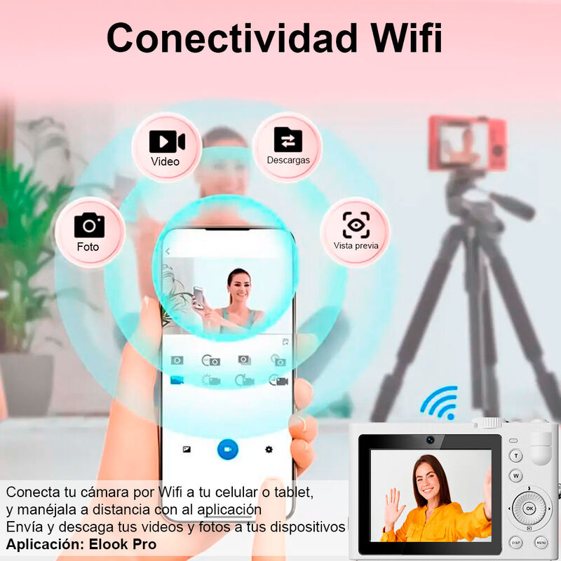 Cámara digital VAK F3L 5k selfiecam aro luz wif... image number null