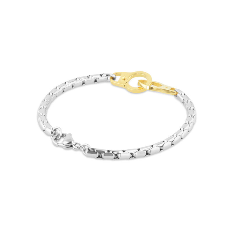 Pulsera De Acero Color Plata Con Dorado Caballe... image number null