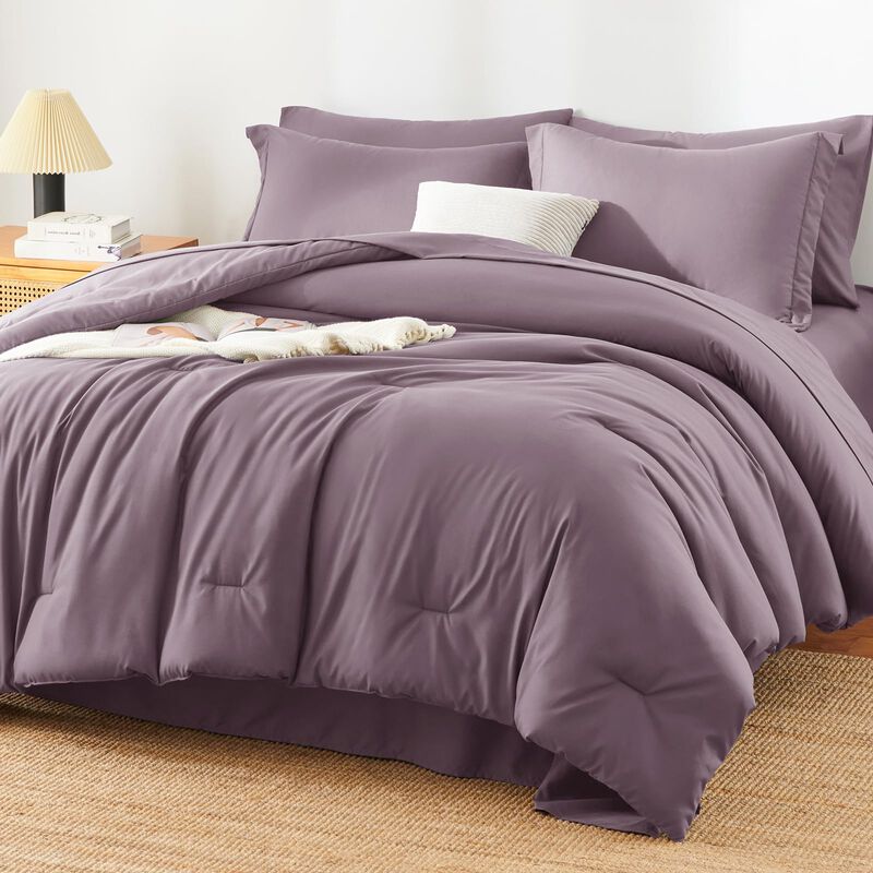 Juego De Cama Himeet King 7 Piezas P&uacute;rpura Polv... image number null