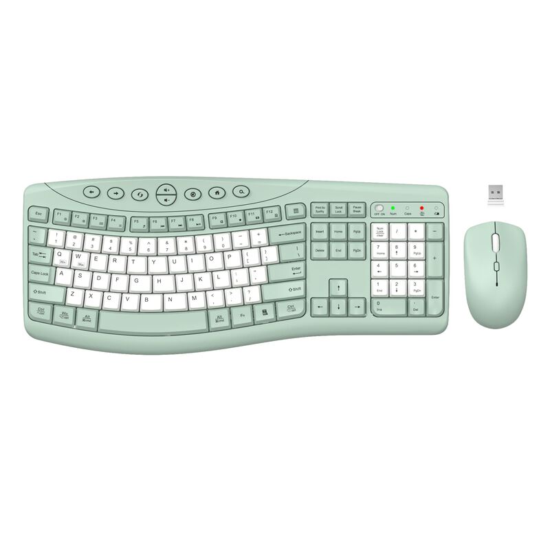 Combo Teclado Y Rat&oacute;n Inal&aacute;mbrico Ergon&oacute;mico Y ... image number null