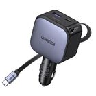 Cargador De Coche Ugreen De 90 W Retr&aacute;ctil De Carga R&aacute;pida Usb-c De 3 Puertos