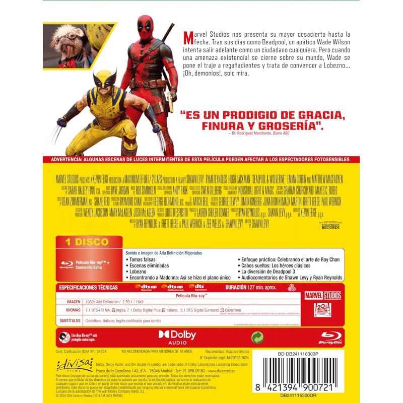 Deadpool y Lobezno [Blu-ray] (2024) Deadpool & ... image number null