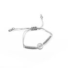 Pulsera tejida con Virgen de Guadalupe Marco Circonias Gris