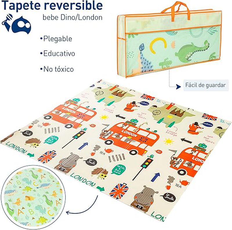 Tapete de Dinosaurios Plegable para Bebe Bluel... image number null