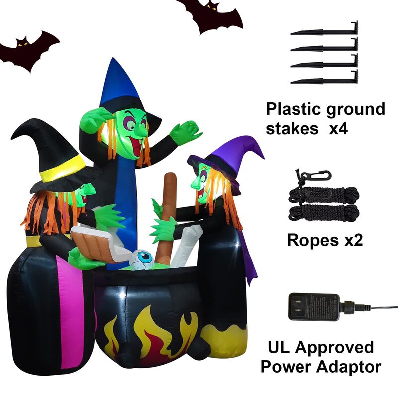 Inflable Poptrend 240 cm 3 Brujas Led Halloween image number null