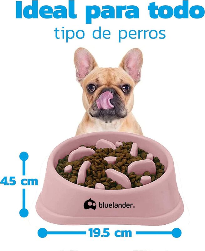 Plato de Alimentación Lenta Rosa para Mascotas ... image number null