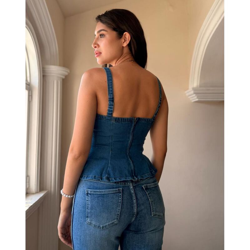 Blusa Mezclilla Peplum image number null
