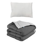 Edred&oacute;n Doble Vista Rogga Individual Gris Perla-gris Oxford + Almohada Frosty
