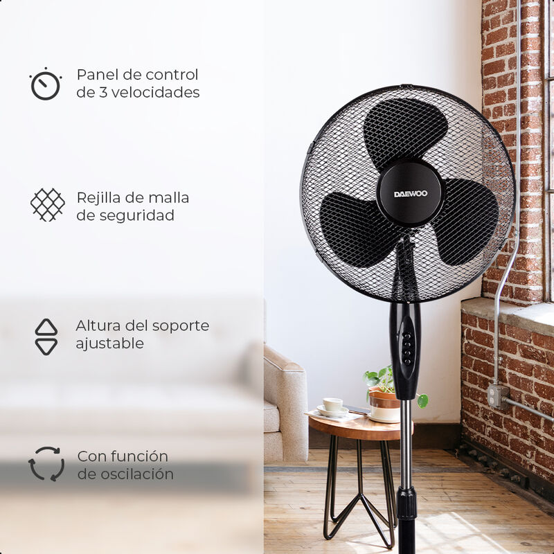 Ventilador DAEWOO 16 pulgadas Altura Ajustable ... image number null