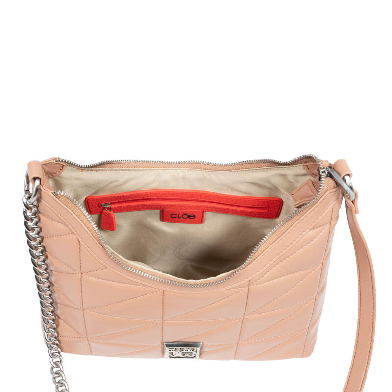 Bolsa Hobo Mediana Asa De Cadena Color Beige image number null