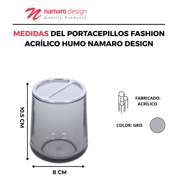 Portacepillos Fashion Acr&iacute;lico Humo Namaro Desi... image number null