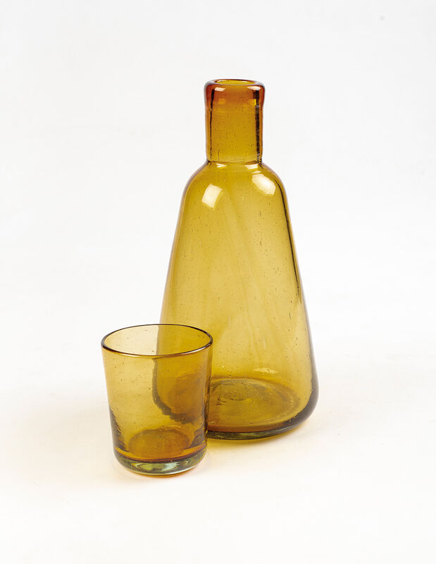 Jarra de Buró de Vidrio Soplado Ámbar Marea Baj... image number null