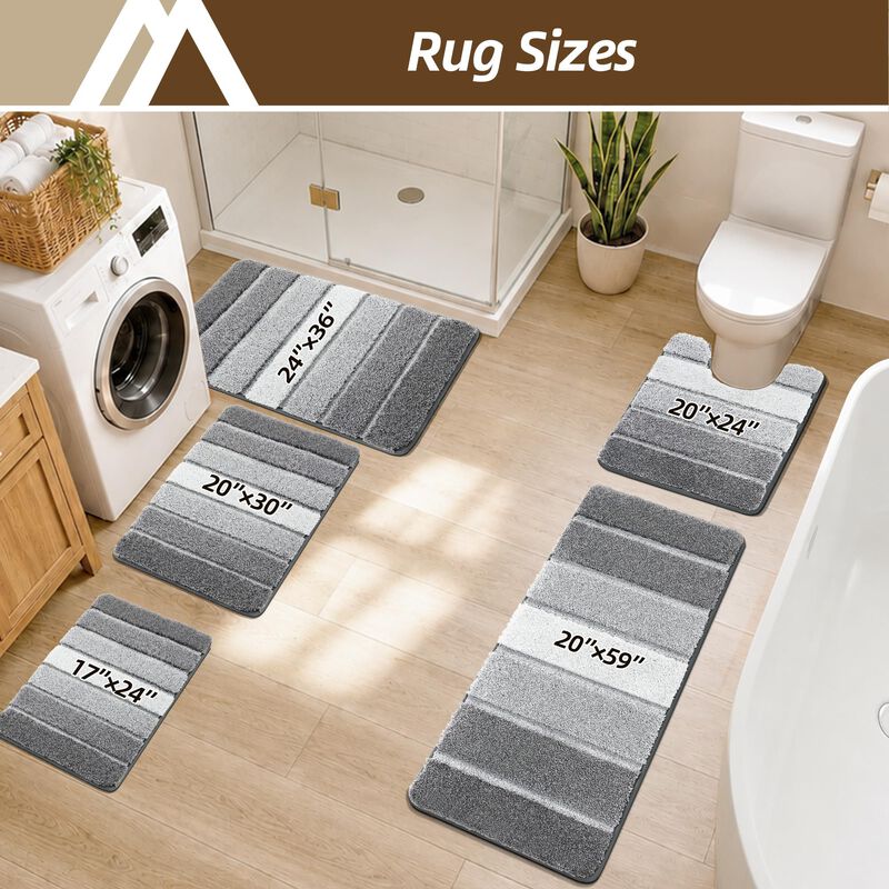 Tapete De Ba&ntilde;o Cosy Homeer 61x43 Cm Gris Absorb... image number null