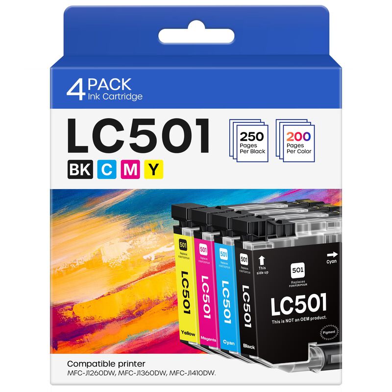 Cartuchos De Tinta Belietop Lc501 (paquete De 4... image number null