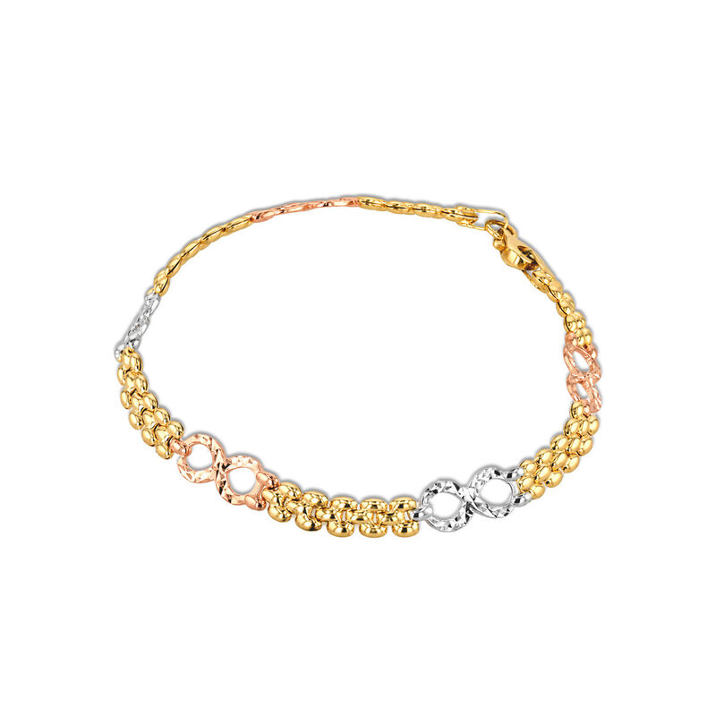 Pulsera Con Infinitos Oro Florentino 10k (18.5c... image number null