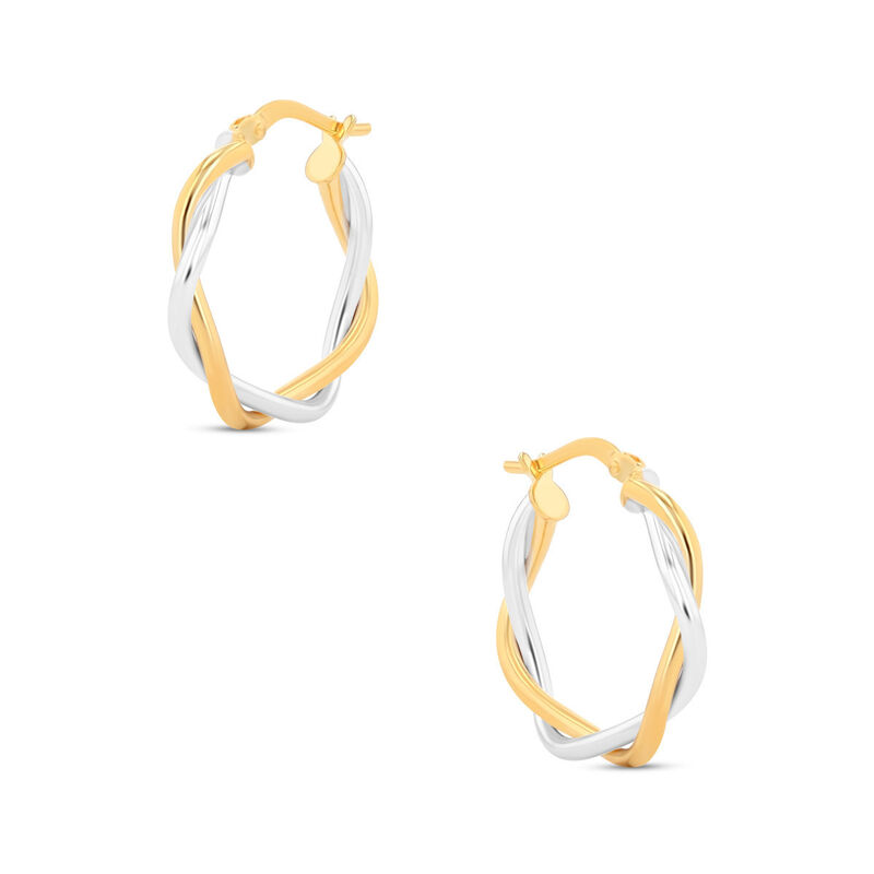 Arracadas De Oro Amarillo Con Blanco 10K (15Mm ... image number null