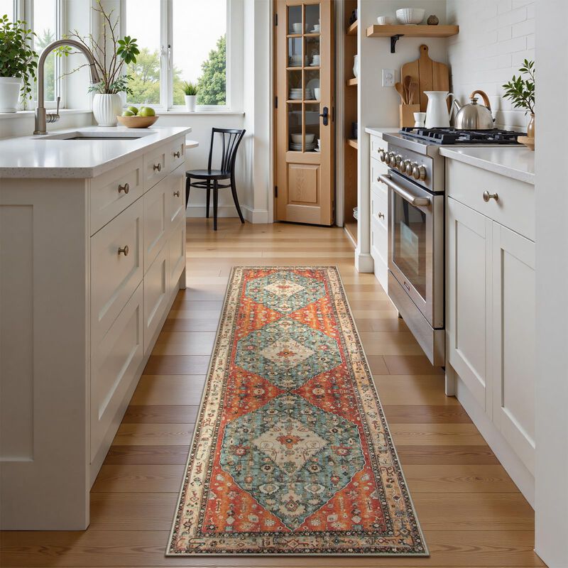 Alfombra Lahome Boho Tribal, Lavable, 60 X 240 ... image number null