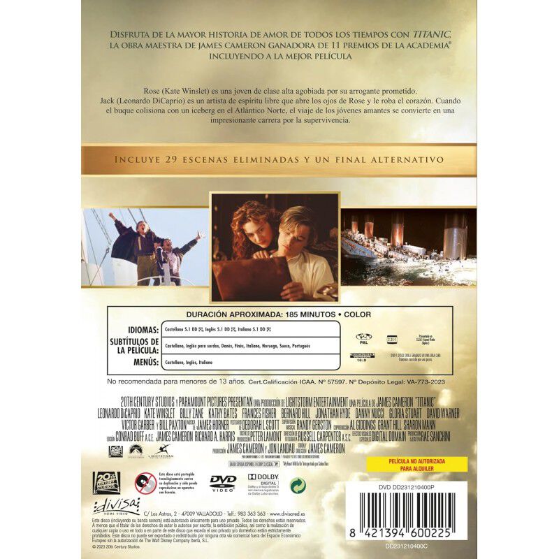 Titanic (DVD + extras del DVD) [DVD] image number null