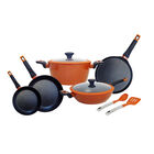 Batería de Cocina FOODE set 9 piezas color naranja