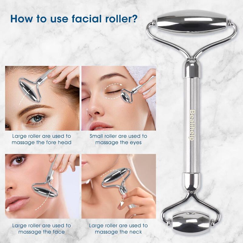 Face Roller & Gua Sha Bealihelp Facial De Acero... image number null