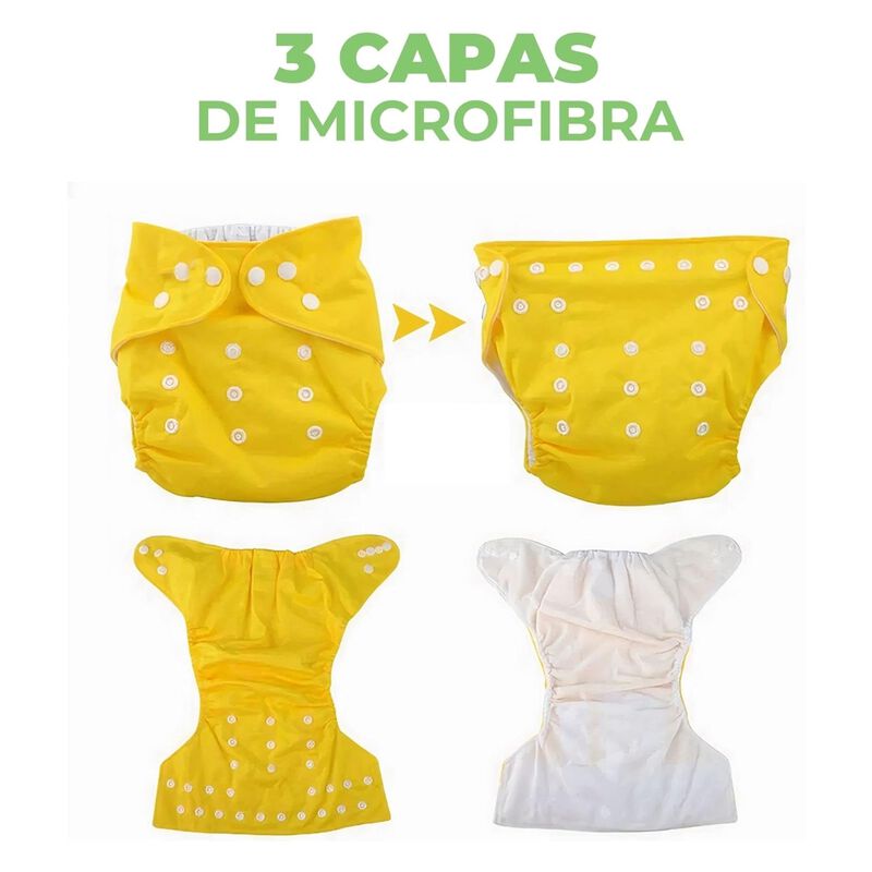 Paquete de 6 Pañales Ecológicos de Tela para Be... image number null