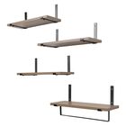 Set 4 Repisas Madera Flotantes Modernas Industrial 40x15 Cm