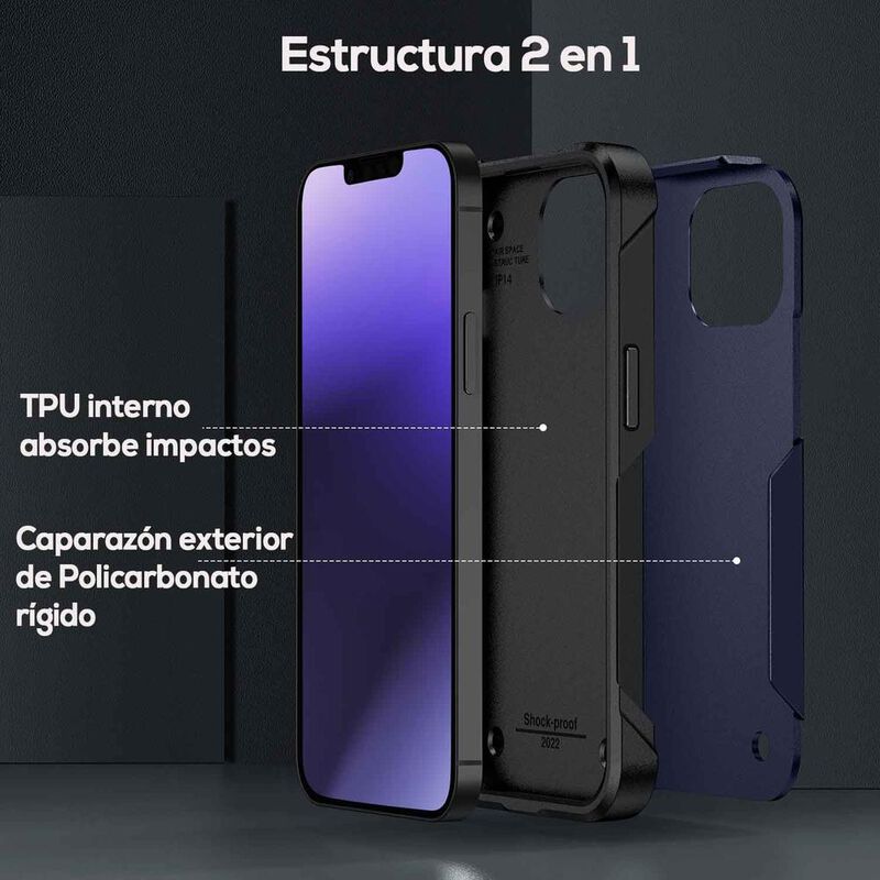 Funda TEKKU Tough cover para iPhone 15 Azul image number null
