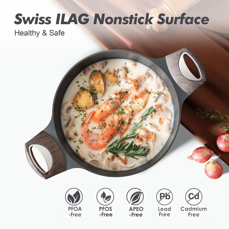 Olla Sensarte Antiadherente 2.6 + 4.5 Qt - Negr... image number null