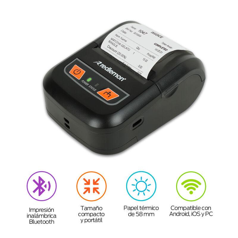 Impresora Portátil Mini Inalámbrica Bluetooth P... image number null