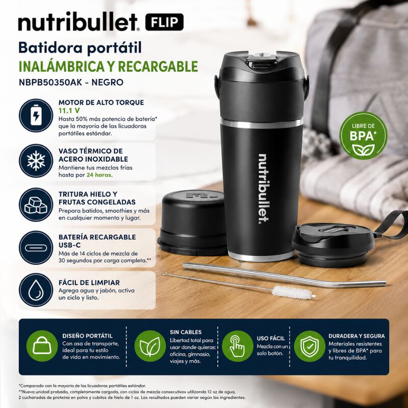 Licuadora Personal Nutribullet Inal&aacute;mbrica Reac... image number null